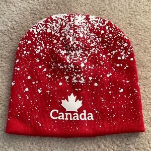 Red Canada Beanie with White Speckles